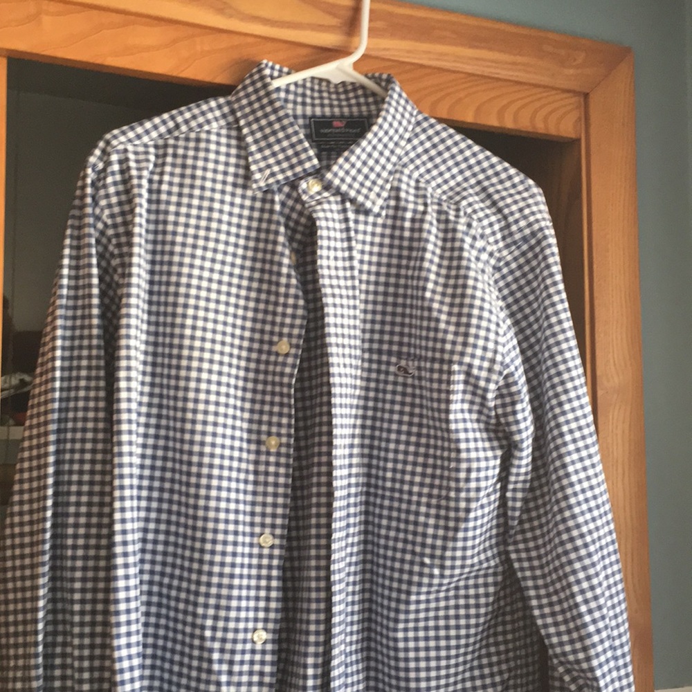 vineyard vines slim fit tucker shirt blue